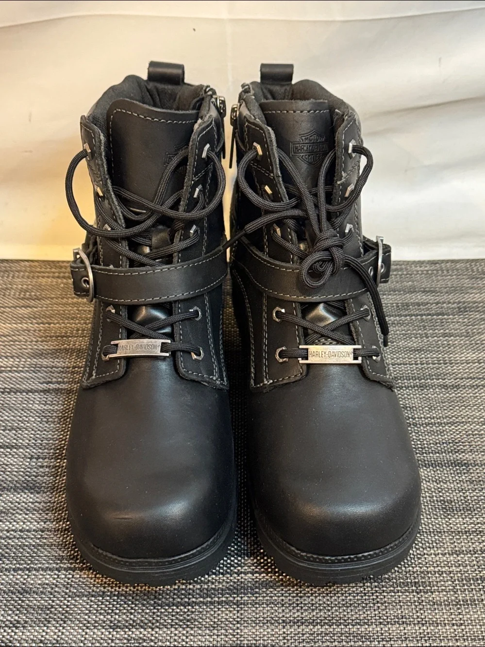 Harley Davidson Women's Tegan Lace Moto Boots - Round Toe